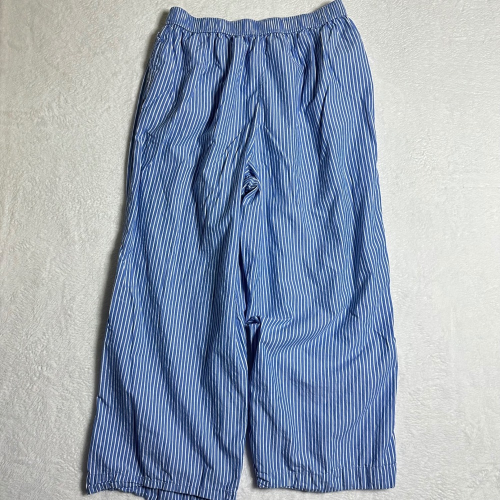 Anthropologie Mens Blue White Striped Pajama Lounge Pants Relaxed Fit Large - Picture 2 of 10